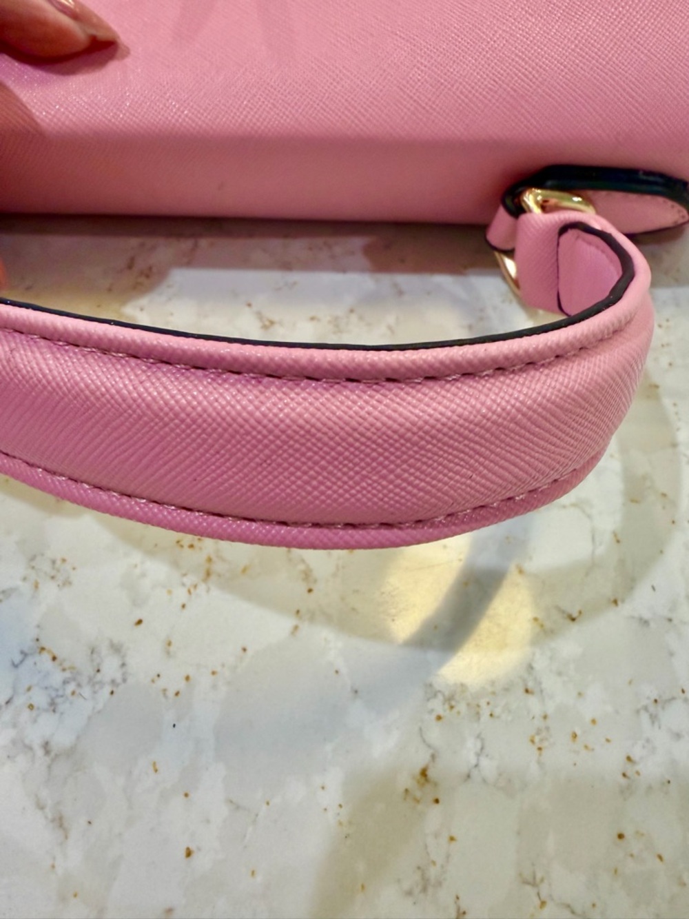 Faux Leather Kelly Style Pink Satchel Turnlock Handbag - Picture 8 of 12